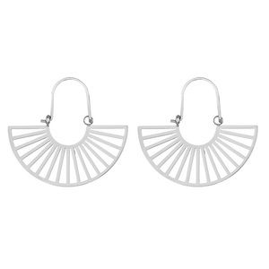 Silver fan shape earrings